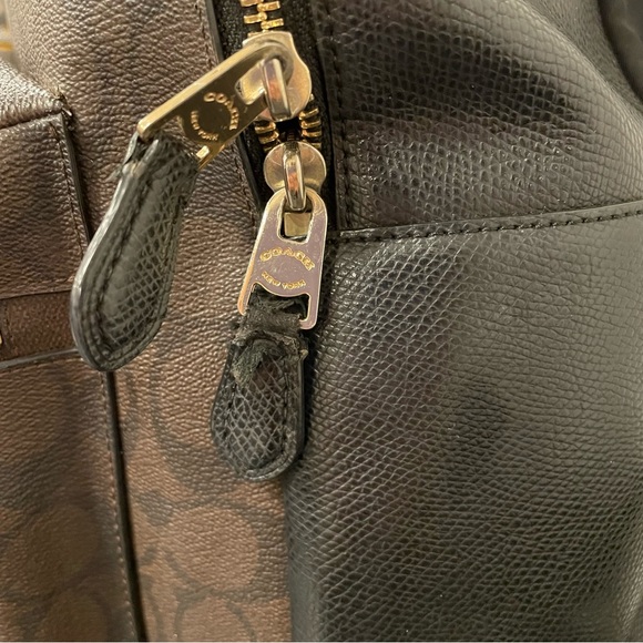 COACH Medium Charlie Backpack - Signature Black and Brown - Picture 10 of 14